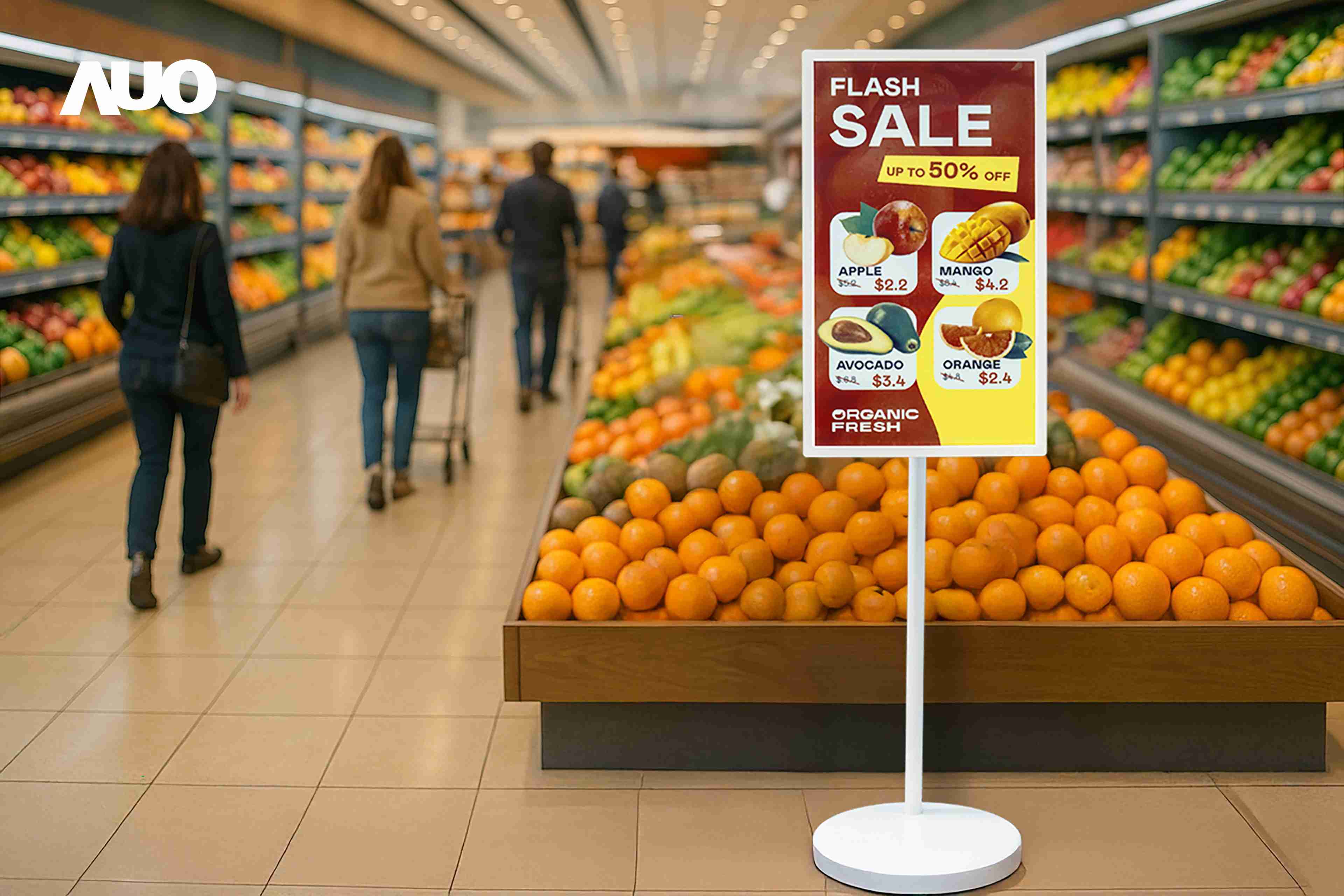 达擎首亮相低功耗、、、、全彩的〝aecoPost电子纸解决方案〞，，，，仅在更新画面时需要微量的电力驱动，，，无需布建电线的便捷设计，，，使其可灵活应用、、、随意置放，，，并可透过云端或行动装置app，，，，轻松管理及排程广告内容，，，晋升店头营销利器。。